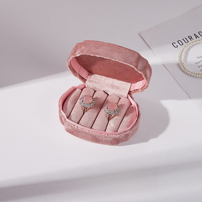 Velvet Shell Shaped Large Capacity Jewelry Box for Earrings
