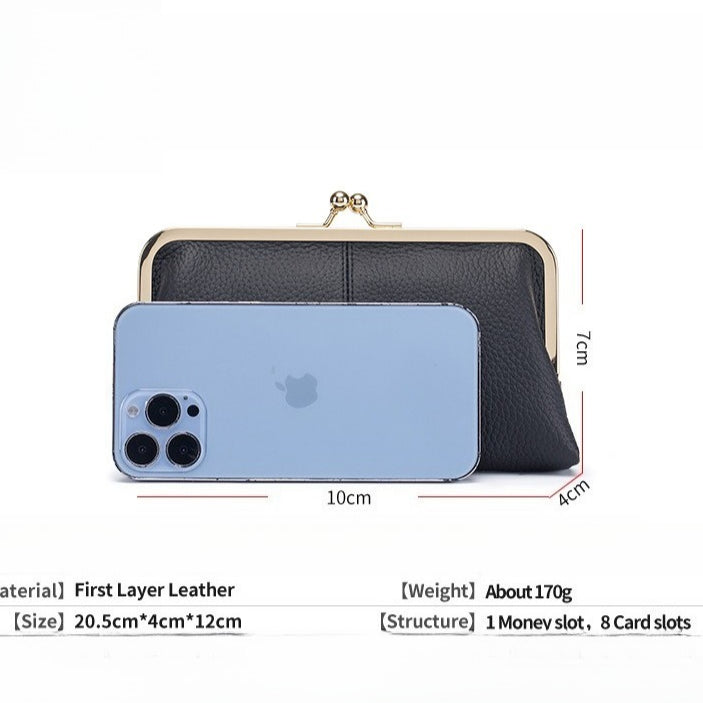 Genuine Leather Clutch Wallet Long Simple Fashion