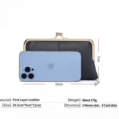 Genuine Leather Clutch Wallet Long Simple Fashion
