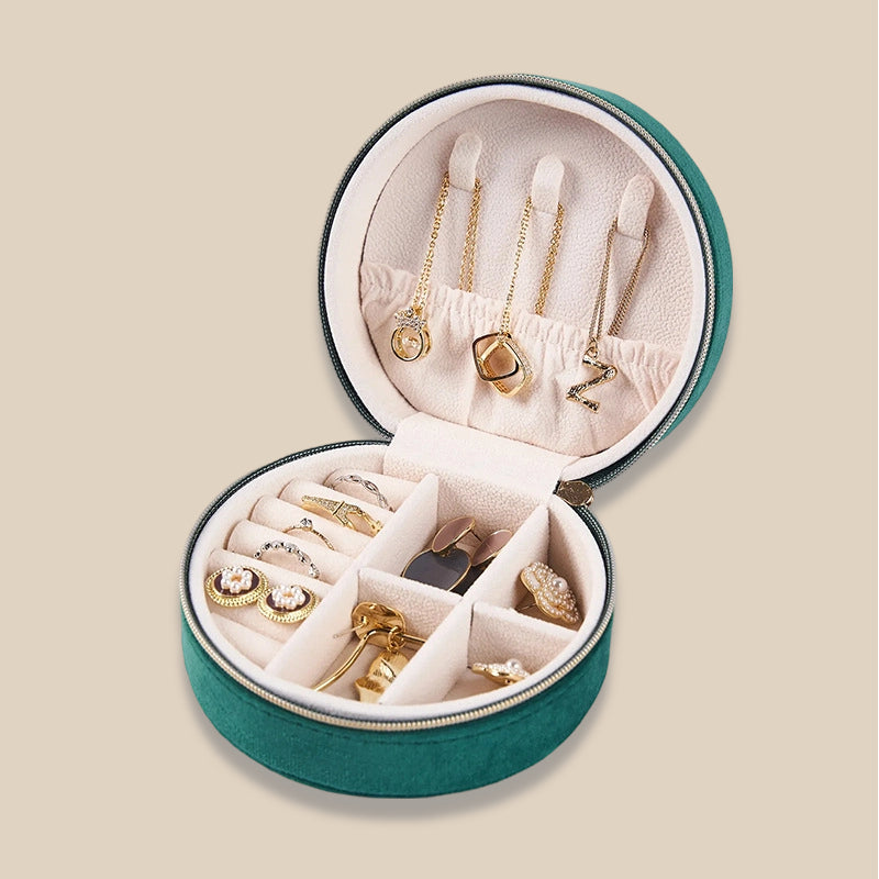 2 Layer Portable Velvet Jewelry Box Multiple Colors