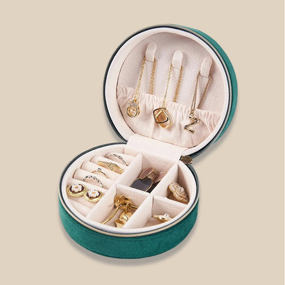 2 Layer Portable Velvet Jewelry Box Multiple Colors