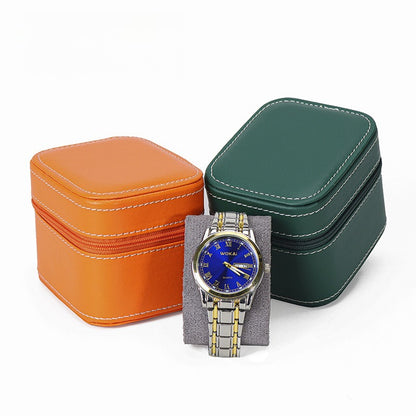 PU Round Corner Zipper Watch Case Multiple Colors
