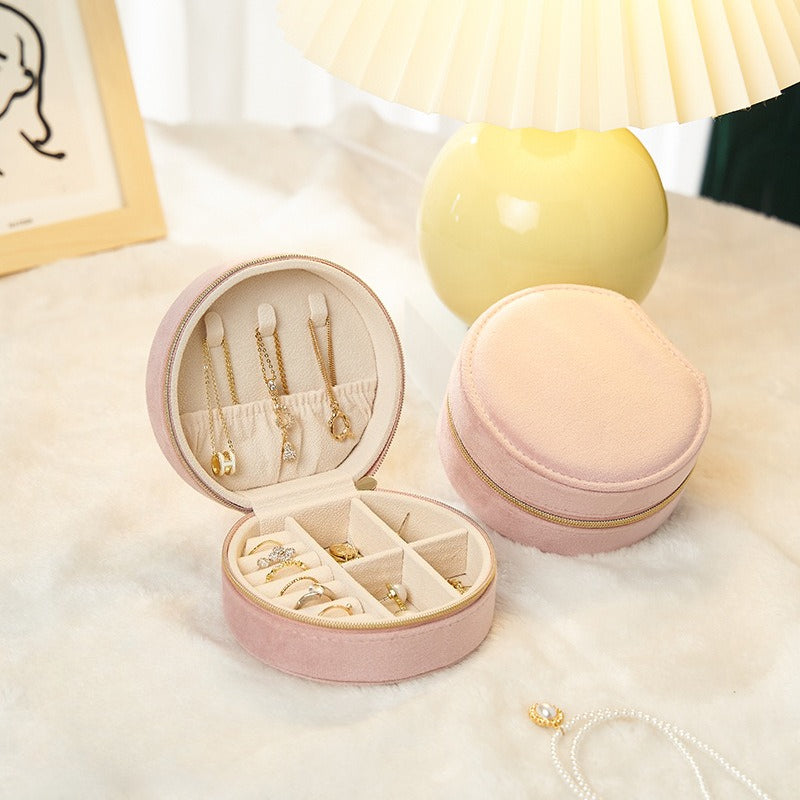 2 Layer Portable Velvet Jewelry Box Multiple Colors