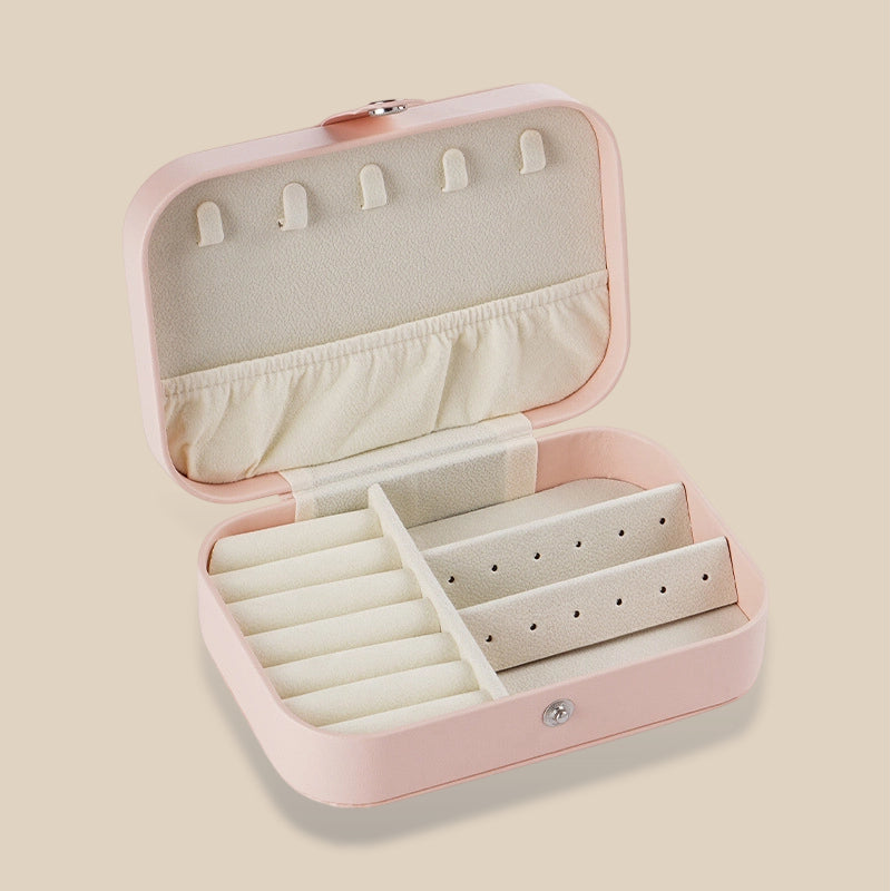 Travel Portable Simple PU Leather Jewelry Box