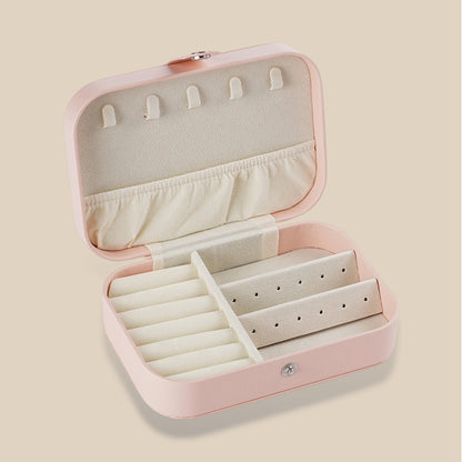Travel Portable Simple PU Leather Jewelry Box