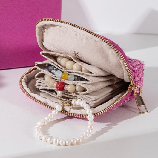 Velvet Jewelry Travel Case Portable Multiple Colors