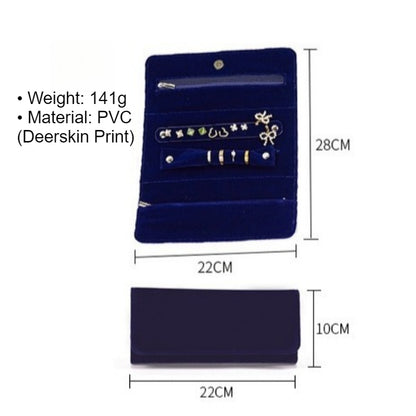 Deerskin Travel Jewelry Clutch Pouch Portable Blue