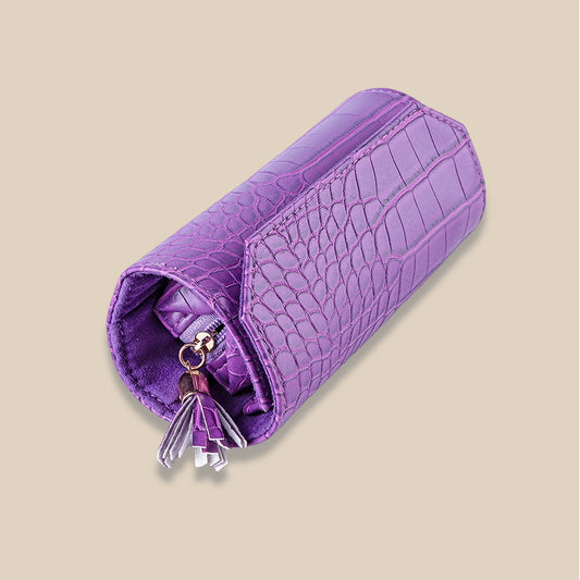 Roll Up Travel Jewelry Organizer Leather Multiple Colors