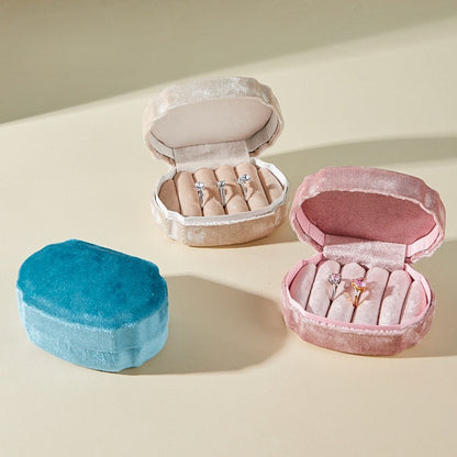 Velvet Shell Shaped Large Capacity Jewelry Box for Earrings