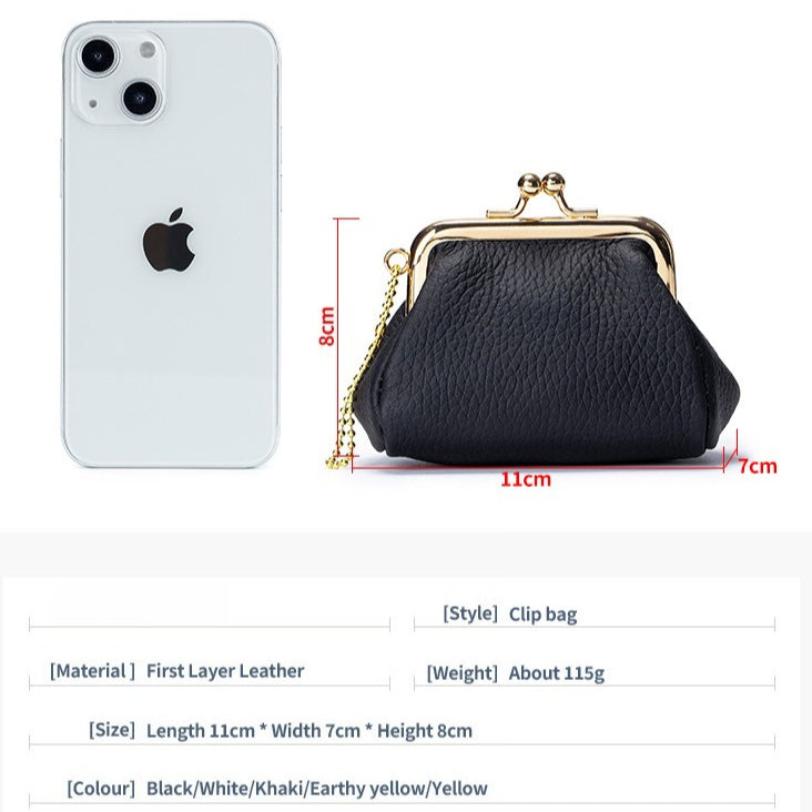 Creative Mini Genuine Leather Frame Purse Multiple Colors