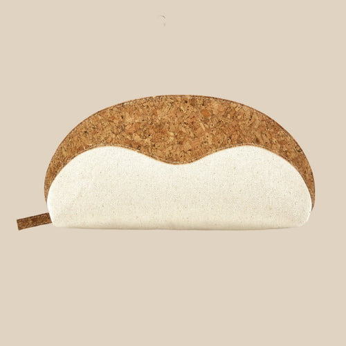 Wood Grain Canvas Makeup Pouch Travel Shell Cosmetic Bag