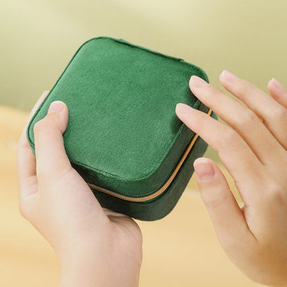 Soft Velvet Jewelry Storage Box Portable Multiple Colors