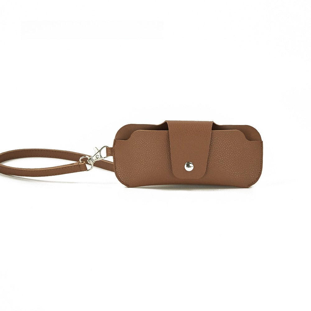 PVC Double Sided Neck Eyewear Holder Brown Portable
