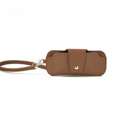 PVC Double Sided Neck Eyewear Holder Brown Portable