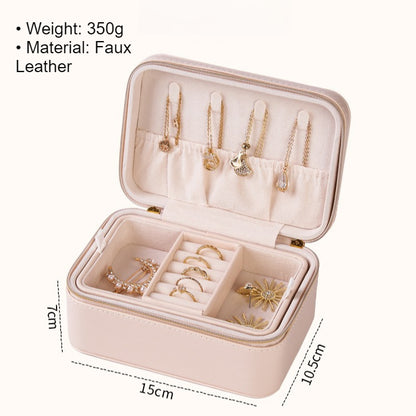 Small Apricot Brown Jewelry Box for Necklace Ring Hair Accessory