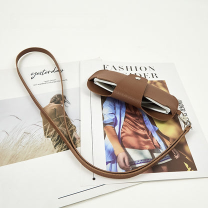 PVC Double Sided Neck Eyewear Holder Brown Portable