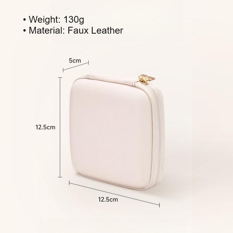 Simple Travel Jewelry Box Beige Green