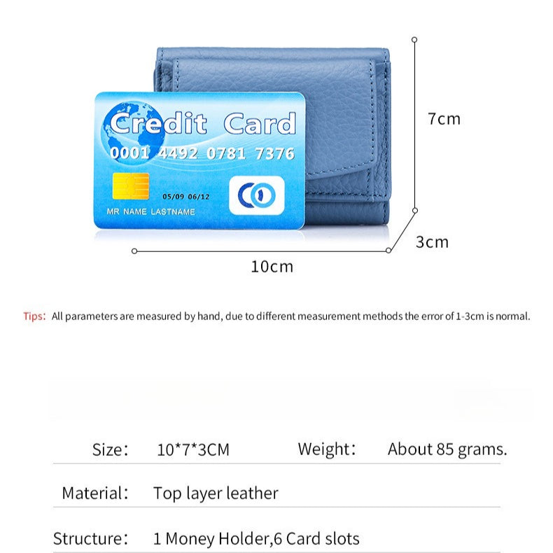 Genuine Leather RFID Mini Wallet Women Coin Purse