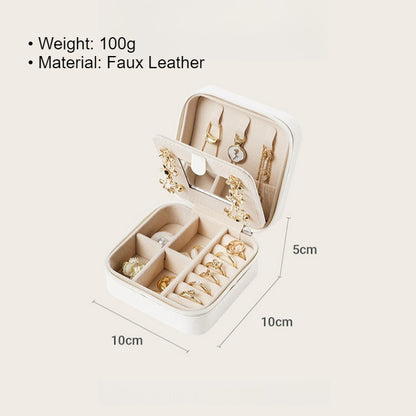 Travel Jewelry Box with Mirror Portable Multiple Colors