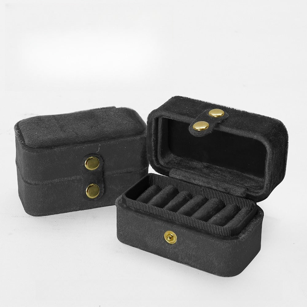 Multi Slot Velvet Ring Earring Jewelry Box Multiple Colors