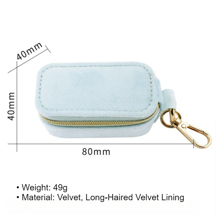 Hanging Keychain Jewelry Box Travel Mini Cute Velvet