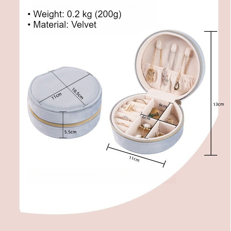 2 Layer Portable Velvet Jewelry Box Multiple Colors