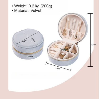2 Layer Portable Velvet Jewelry Box Multiple Colors