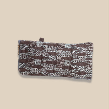 Cotton Linen Embroidered L Shape Glasses Case Pouch
