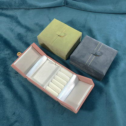 Double Door Velvet Jewelry Box Multiple Colors