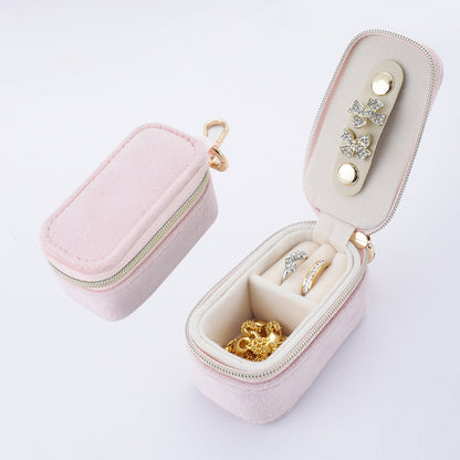 Hanging Keychain Jewelry Box Travel Mini Cute Velvet