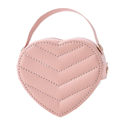 Heart Shaped Solid Color Portable Jewelry Box for Earring Ring