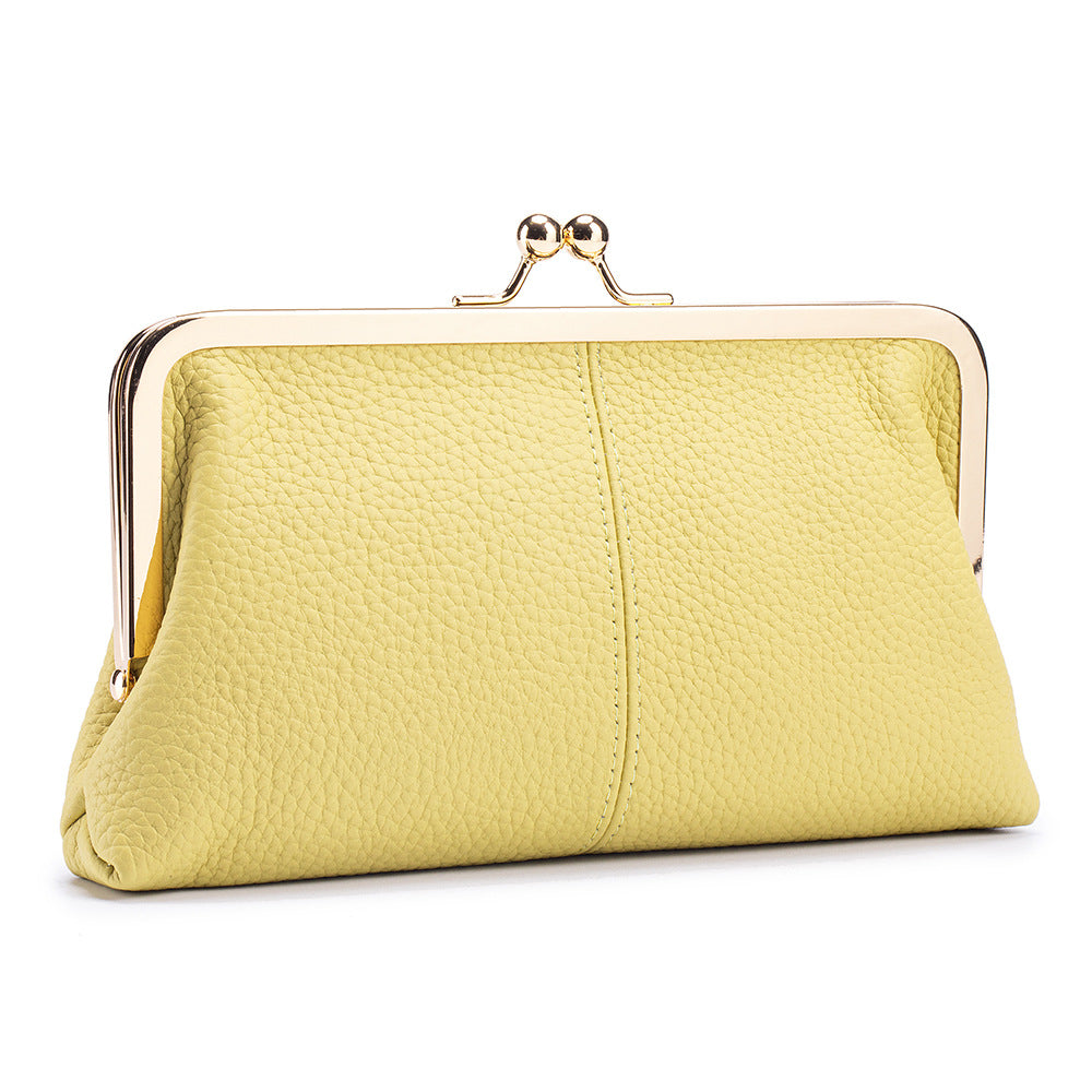 Genuine Leather Clutch Wallet Long Simple Fashion