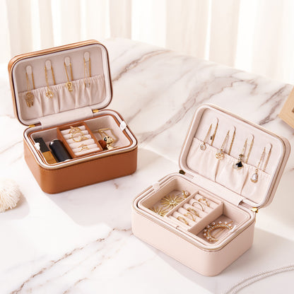 Small Apricot Brown Jewelry Box for Necklace Ring Hair Accessory