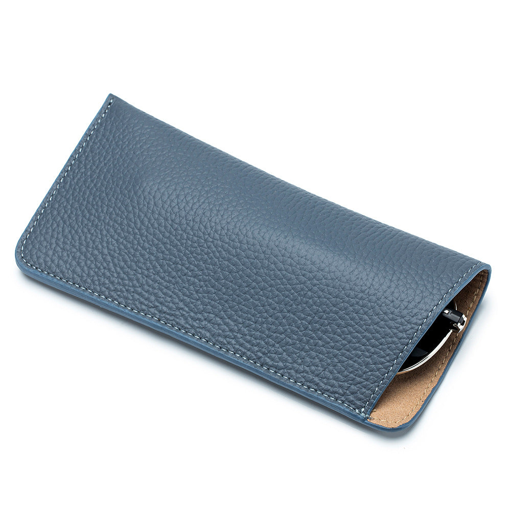 Genuine Leather Soft Shell Portable Eyeglasses Case