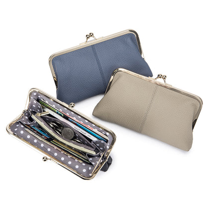 Genuine Leather Clutch Wallet Long Simple Fashion