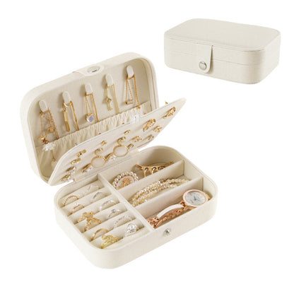 PU Single Layer Jewelry Box Necklace Earring Ring Portable