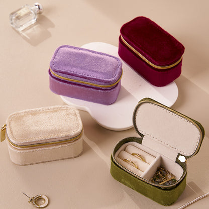 Portable Mini Travel Velvet Jewelry Pouch Multiple Colors