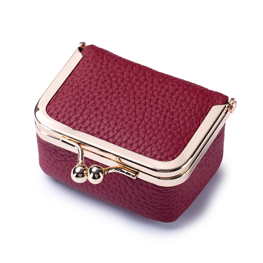 Genuine Leather Mini Frame Coin Jewelry Purse
