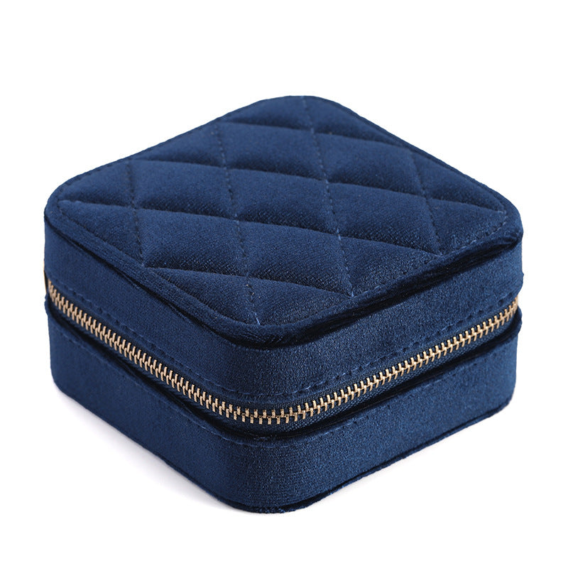 Multi Grid Diamond Velvet Jewelry Organizer Box
