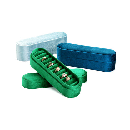 Velvet Ring Earring Jewelry Box Portable Multiple Colors