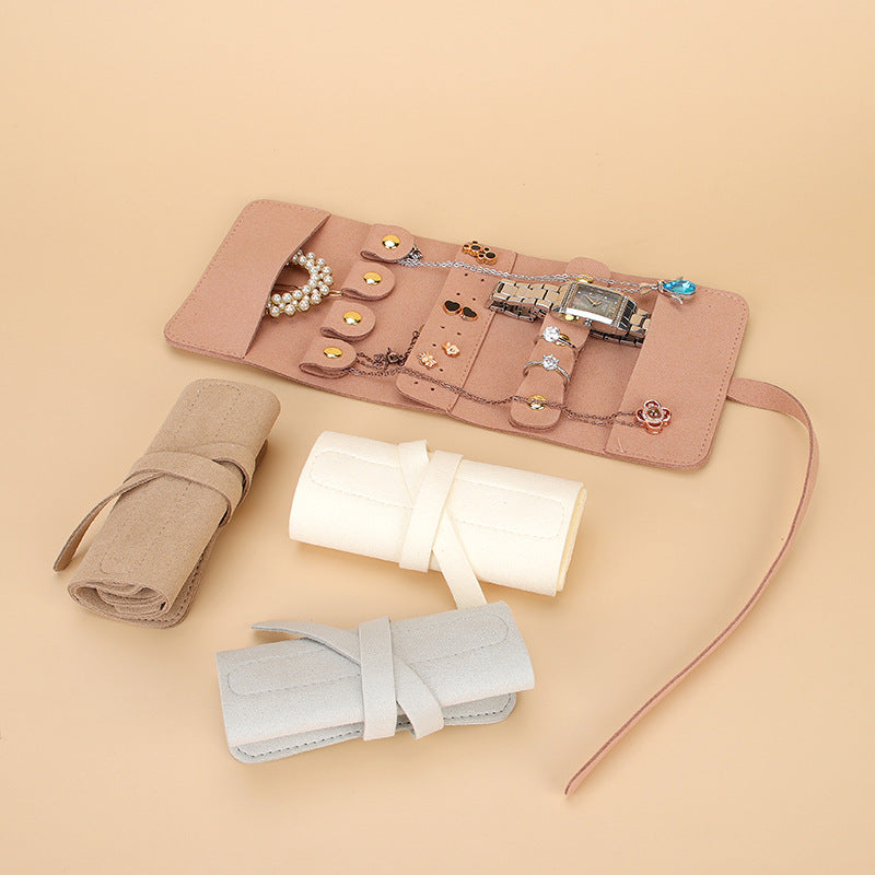 Travel Roll Up Jewelry Organizer Pouch Multiple Colors