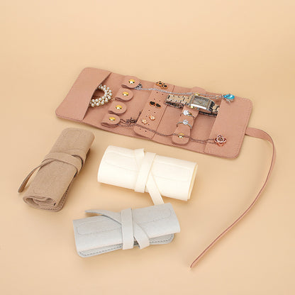 Travel Roll Up Jewelry Organizer Pouch Multiple Colors