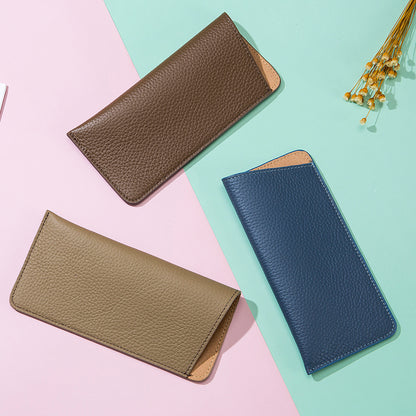 Genuine Leather Soft Shell Portable Eyeglasses Case