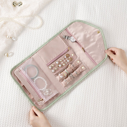 Portable Leather Foldable Travel Jewelry Pouch Multiple Colors