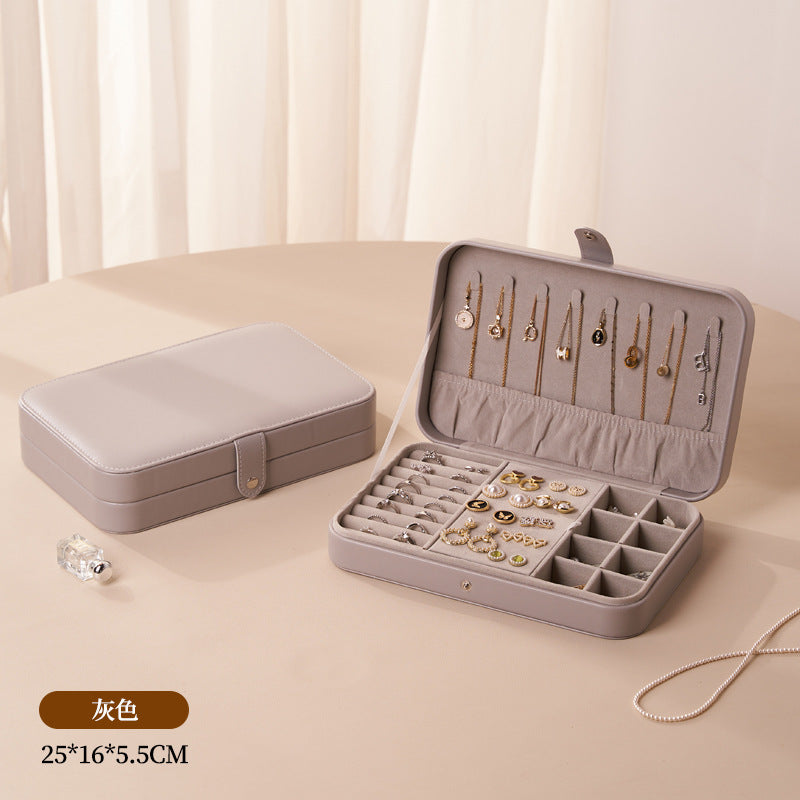 Elegant Leather Jewelry Box for Necklace Ring Earring