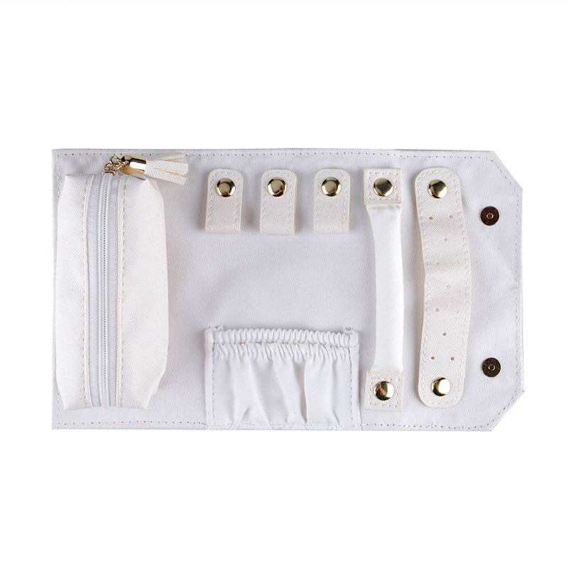 Leather Roll Up Jewelry Travel Organizer