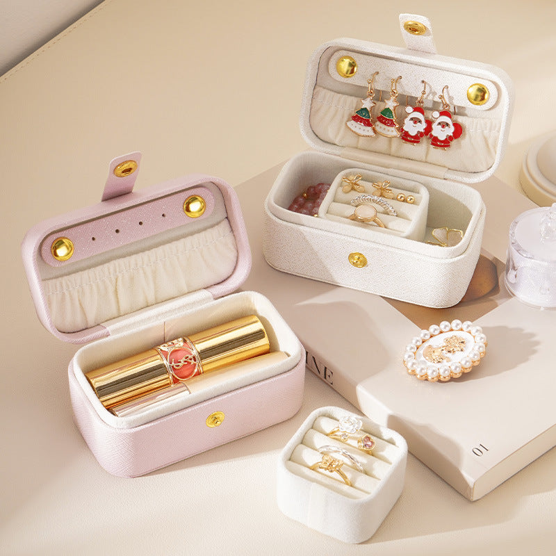 Simple Travel Jewelry Box for Rings Earrings Lipstick