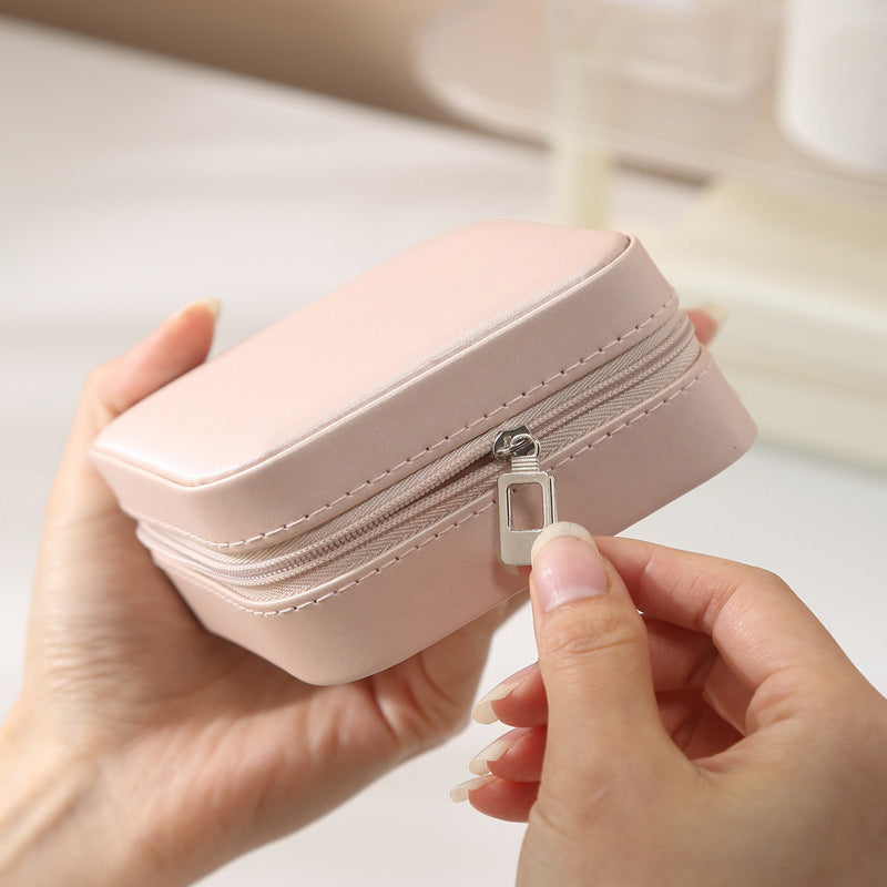 Travel Jewelry Box with Mirror Portable Multiple Colors