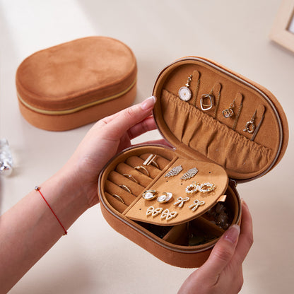 Creative Simple Velvet Jewelry Box for Ring Earring Storage