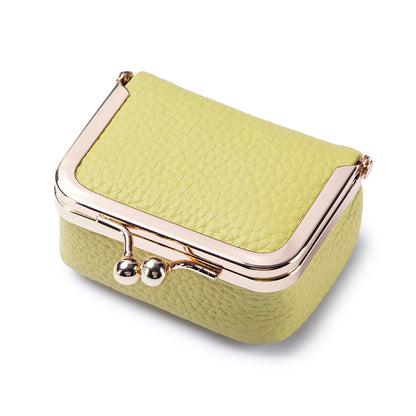 Genuine Leather Mini Frame Coin Jewelry Purse